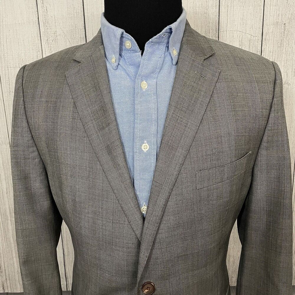 Lauren Ralph Lauren 46R Gary Glen Check Slim Fit Wool 2-Button Sports Coat